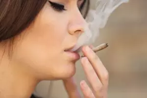 Women smoking joint