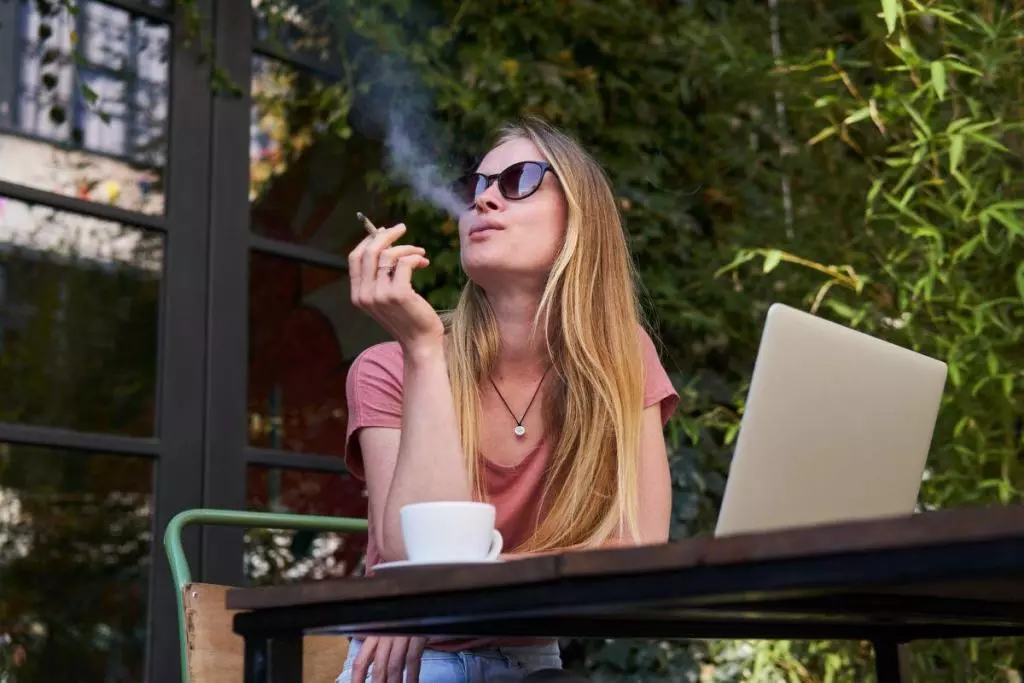 Betty Carol smoking weed