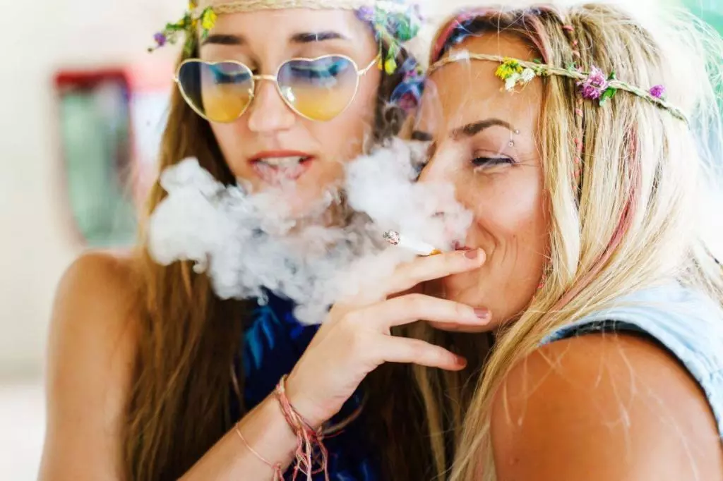 2 Girls smoking weed